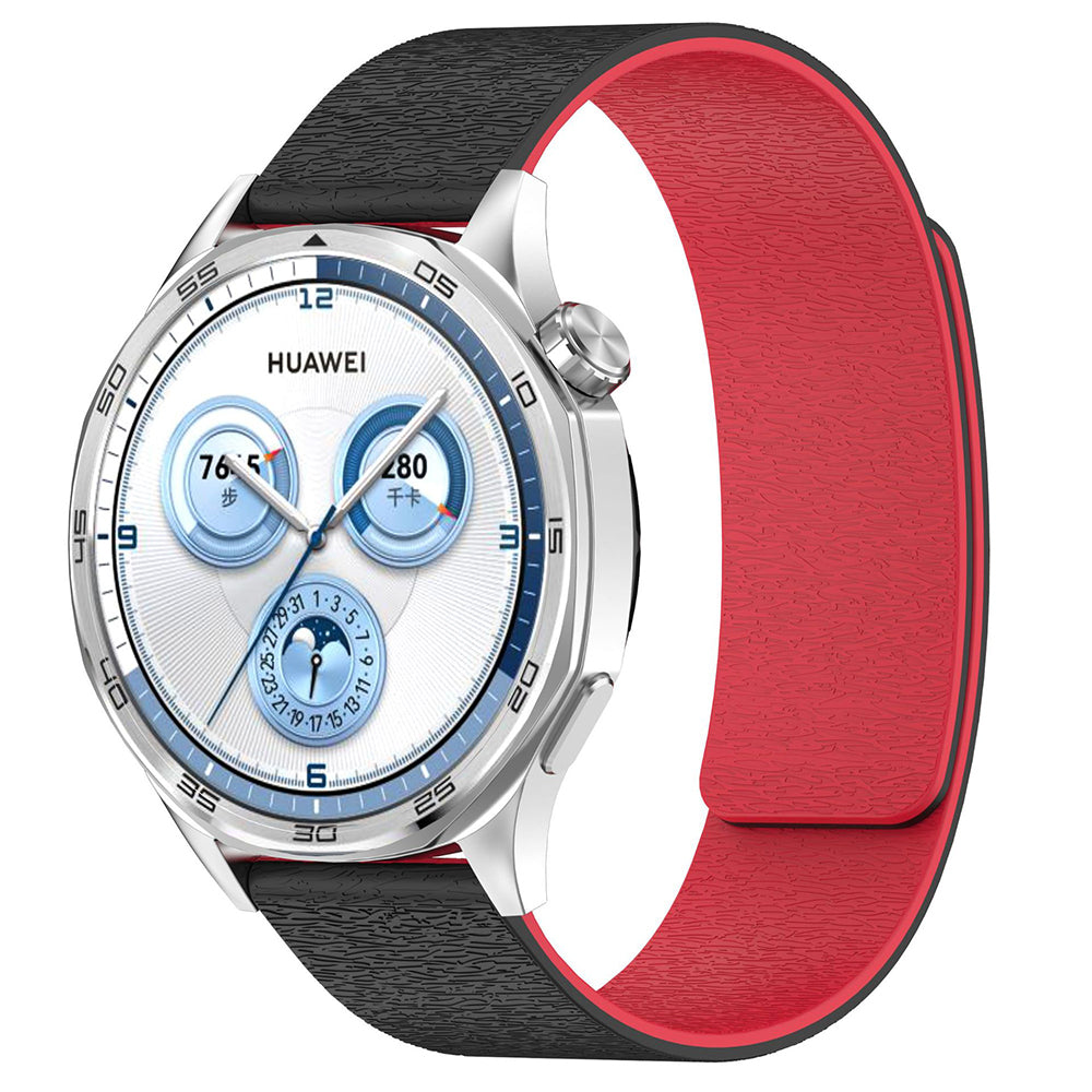 Techsuit W074 band voor Huawei Watch / Garmin Watch Series, 18mm, Zwart Rood