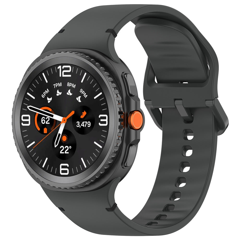 Techsuit W079 band voor Samsung Galaxy Watch 8 Classic / Watch8 44mm / Watch 8 40mm, Grafietzwart