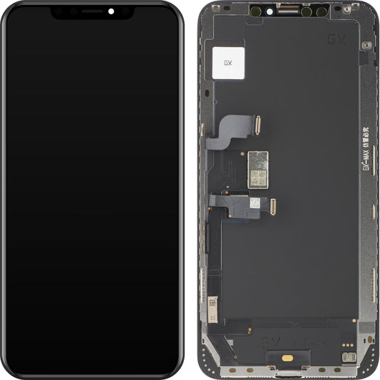 GX Touchscreen Display voor Apple iPhone XS Max, met frame, OLED-versie, zwart