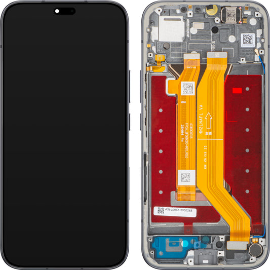 Display met Touchscreen Honor 600e / 600 Lite, met Frame, Zwart (Velvet Black), Service Pack 0235ASUL