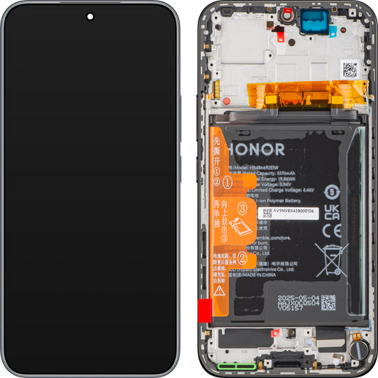 Honor 400 Touchscreen Display met Frame en Accu, Zwart (Midnight Black), Service Pack 0235APNM