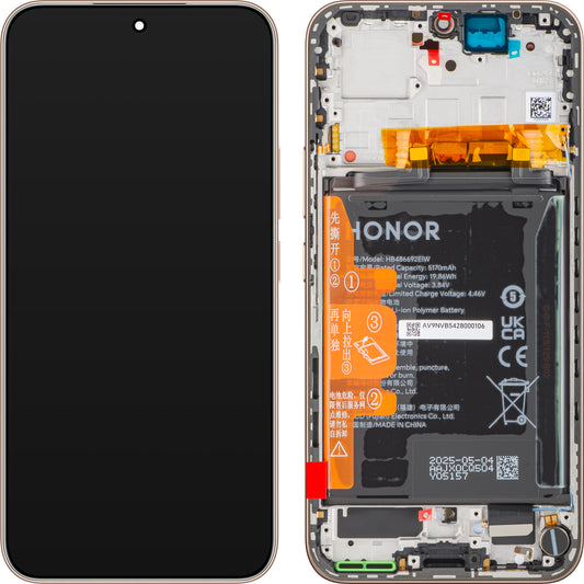 Honor 400 Touchscreen Display met Frame en Accu, Goudkleurig (Desert Gold), Service Pack 0235APNQ