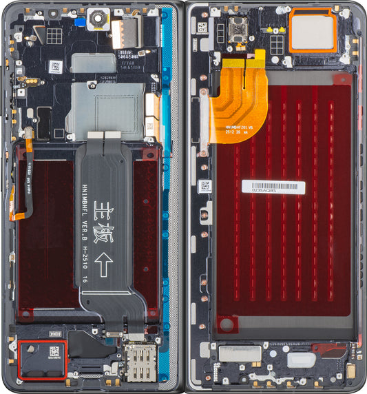 Display met Touchscreen Honor Magic V5, met Frame, Sub Inner, Zwart, Service Pack 0235AQBS