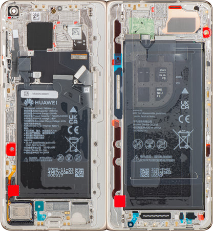 Display met Touchscreen Huawei Mate X7, met Frame en Batterij, Goud, Service Pack 02357JRJ