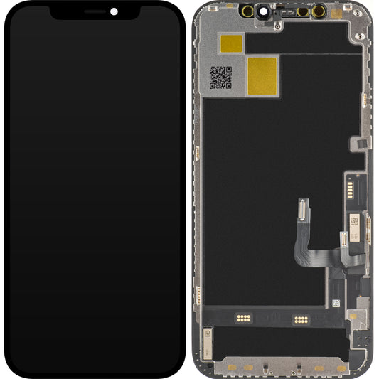 JK Touchscreen Display voor Apple iPhone 12 / 12 Pro, met Frame, OLED IC Beweegbare Versie, Zwart