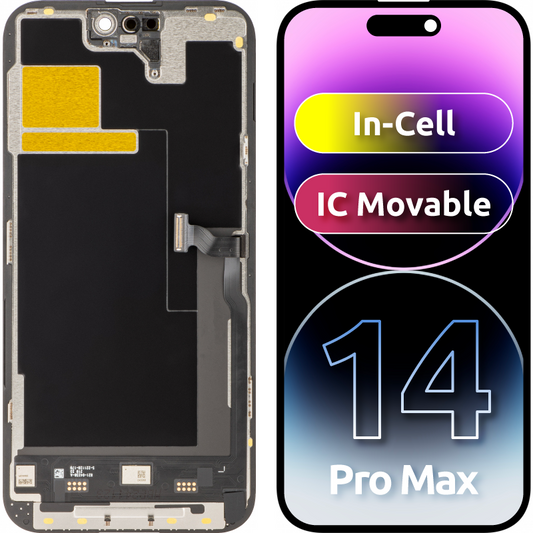 JK Touchscreen Display voor Apple iPhone 14 Pro Max, met Frame, In-Cell IC Beweegbare LCD-versie, Zwart