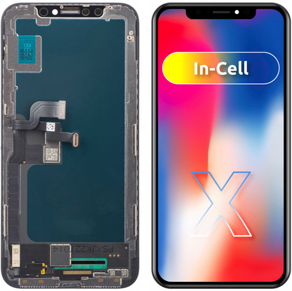 Touchscreen Display JK voor Apple iPhone X, met frame, In-Cell LCD-versie, zwart