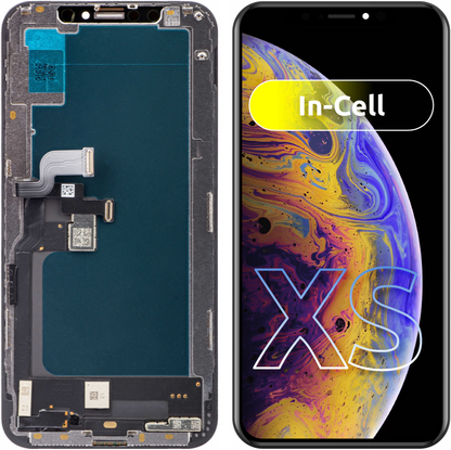 Touchscreen Display JK voor Apple iPhone XS, met frame, In-Cell LCD-versie, zwart
