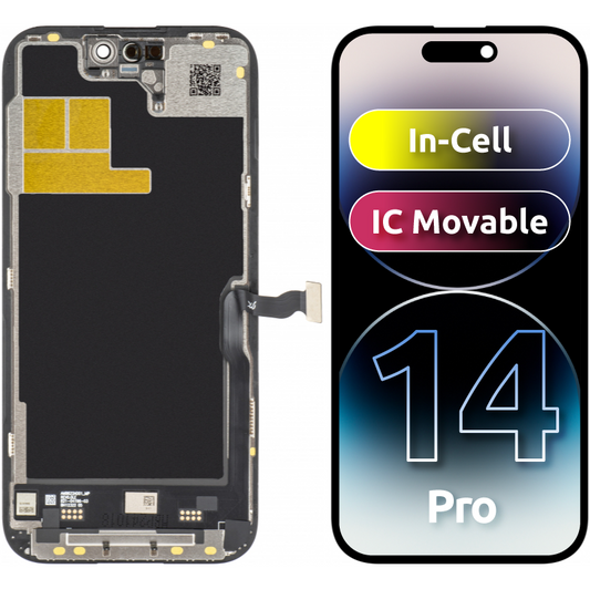JK Touchscreen Display voor Apple iPhone 14 Pro, met Frame, LCD In-Cell IC Beweegbaar, Zwart 
