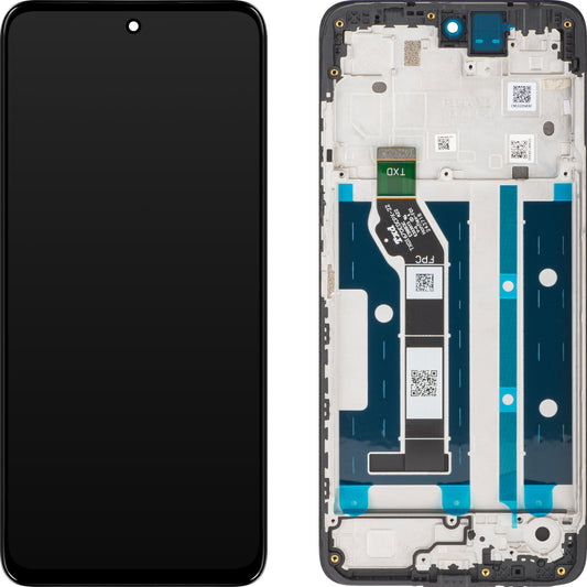 Motorola Moto E15 / G05 touchscreen scherm met frame, zwart, Service Pack 5D68C29300 