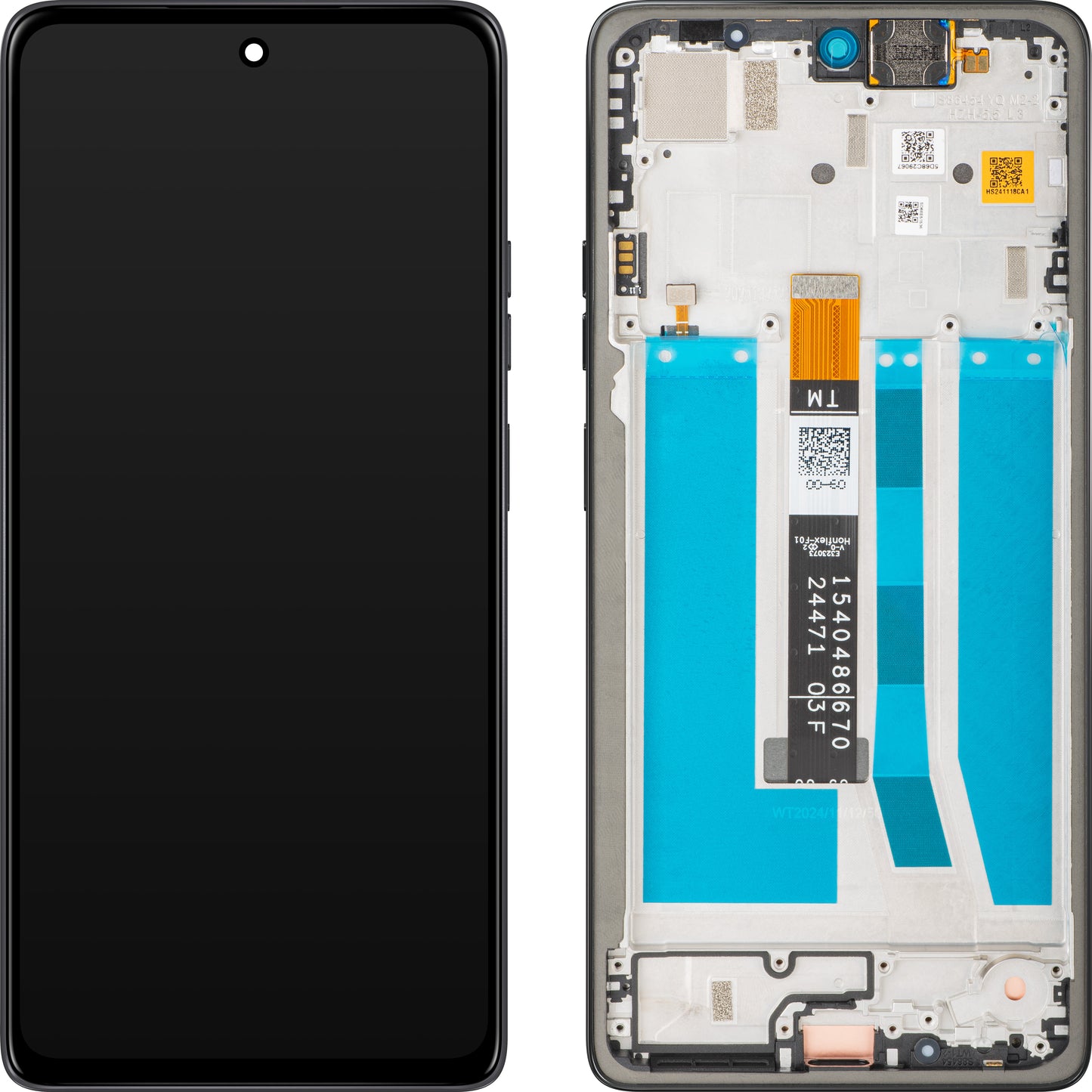 Display met Touchscreen Motorola Moto G75, met Frame, Grijs (Charcoal Gray), Service Pack 5D68C29066