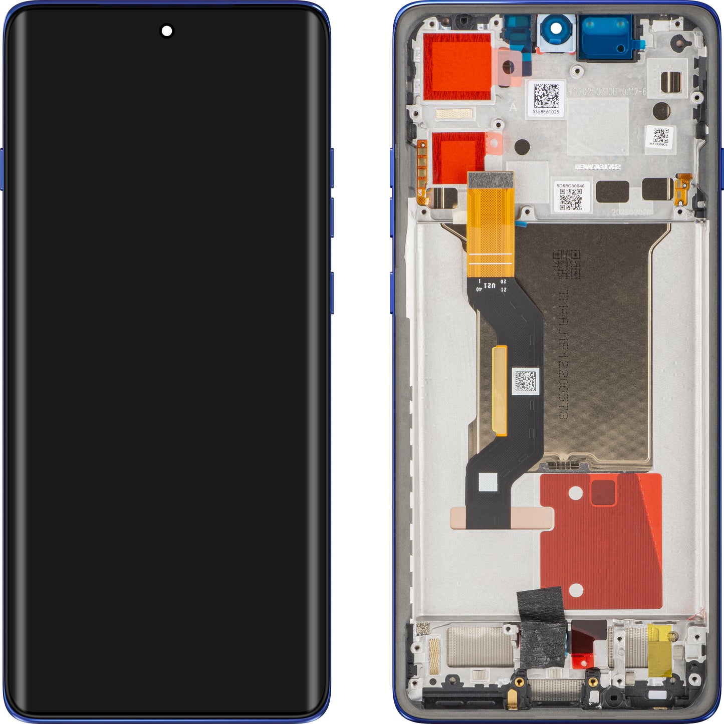 Display met Touchscreen Motorola Edge 60 Pro, met Frame, Blauw (Dazzling Blue), Service Pack 5D68C30046