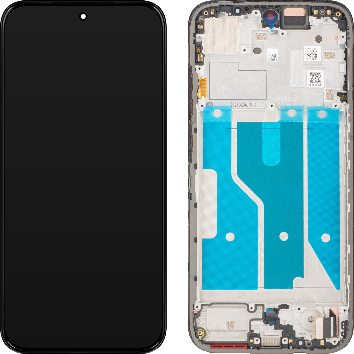 Touchscreen Display Motorola Moto G87, met Frame, Zwart, Service Pack 5D68C32731