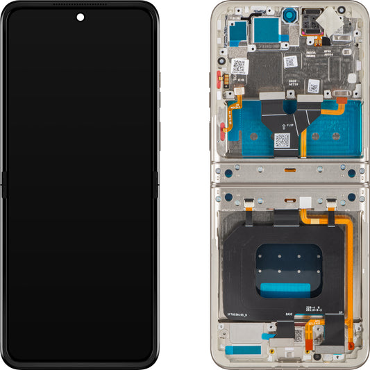 Display met touchscreen Motorola Razr 2025 / Razr 60, met frame, onder inner, grijs (Pantone Lightest Sky), servicepakket 5D68C29967