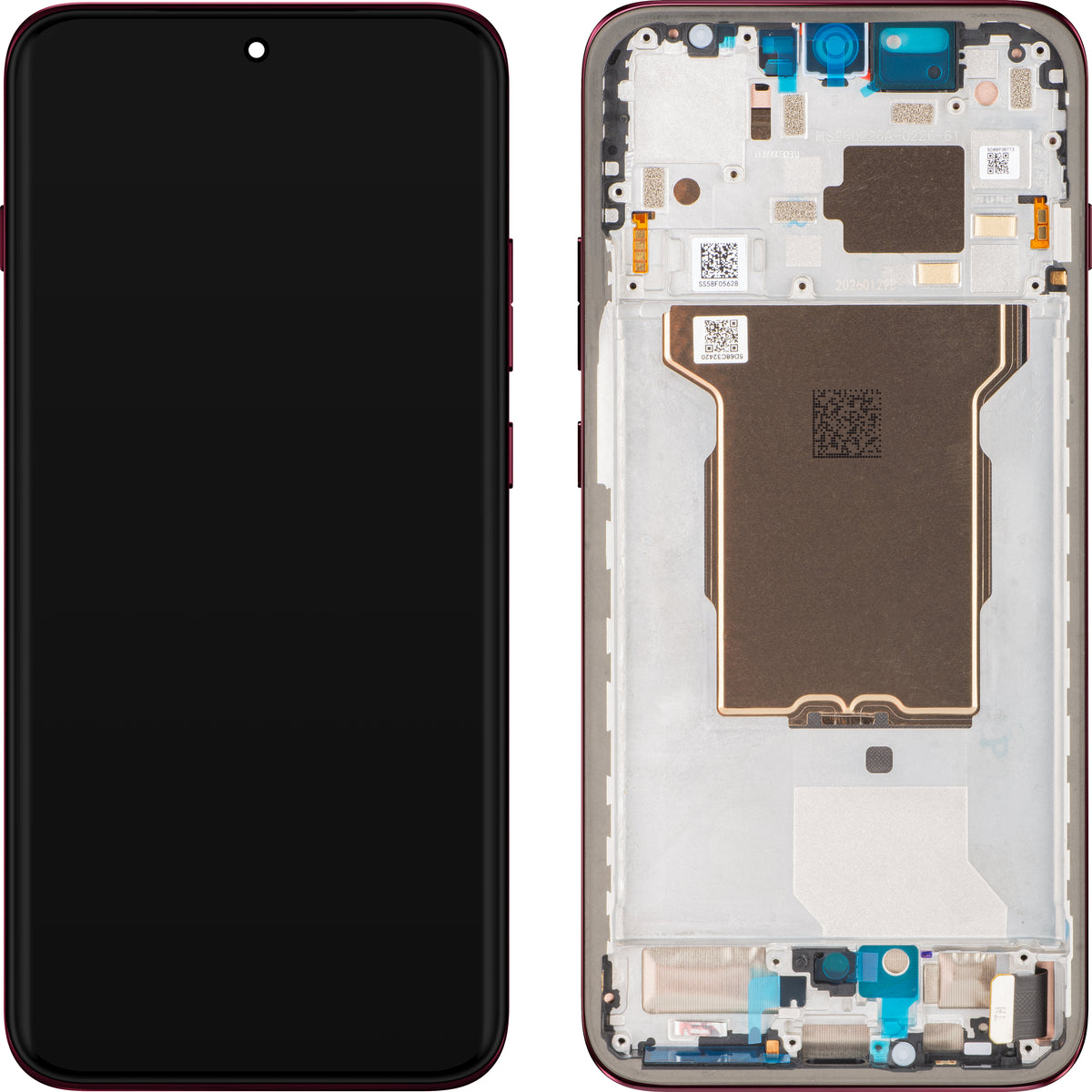 Display met Touchscreen Motorola Edge 70 Pro+ / Edge 70 Pro, met Frame, Bordeauxrood (Pantone Zinfandel), Service Pack 5D68C32418