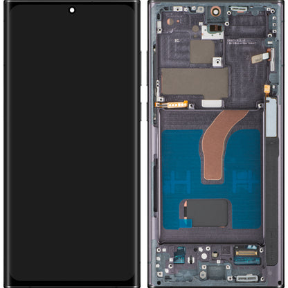 Display met Touchscreen MP compatibel met Samsung Galaxy S22 Ultra 5G S908, met Frame, OLED-versie, Zwart