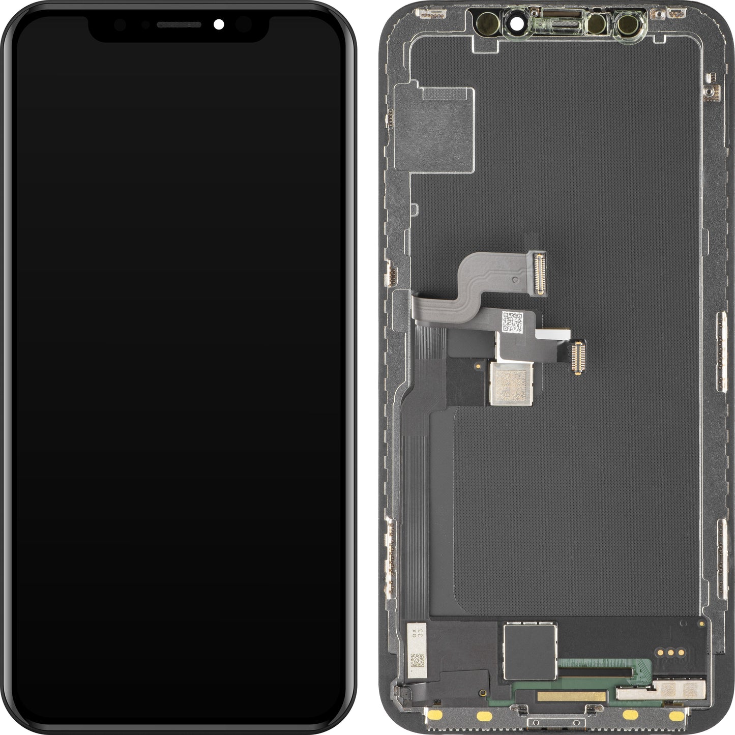 Display met Touchscreen MP compatibel met Apple iPhone X, met Frame, Soft OLED FHD Versie, Zwart
