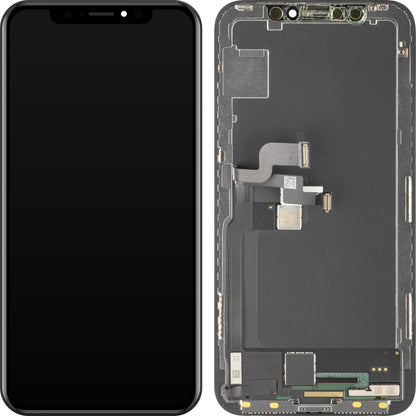 Display met Touchscreen MP compatibel met Apple iPhone X, met Frame, Soft OLED FHD Versie, Zwart