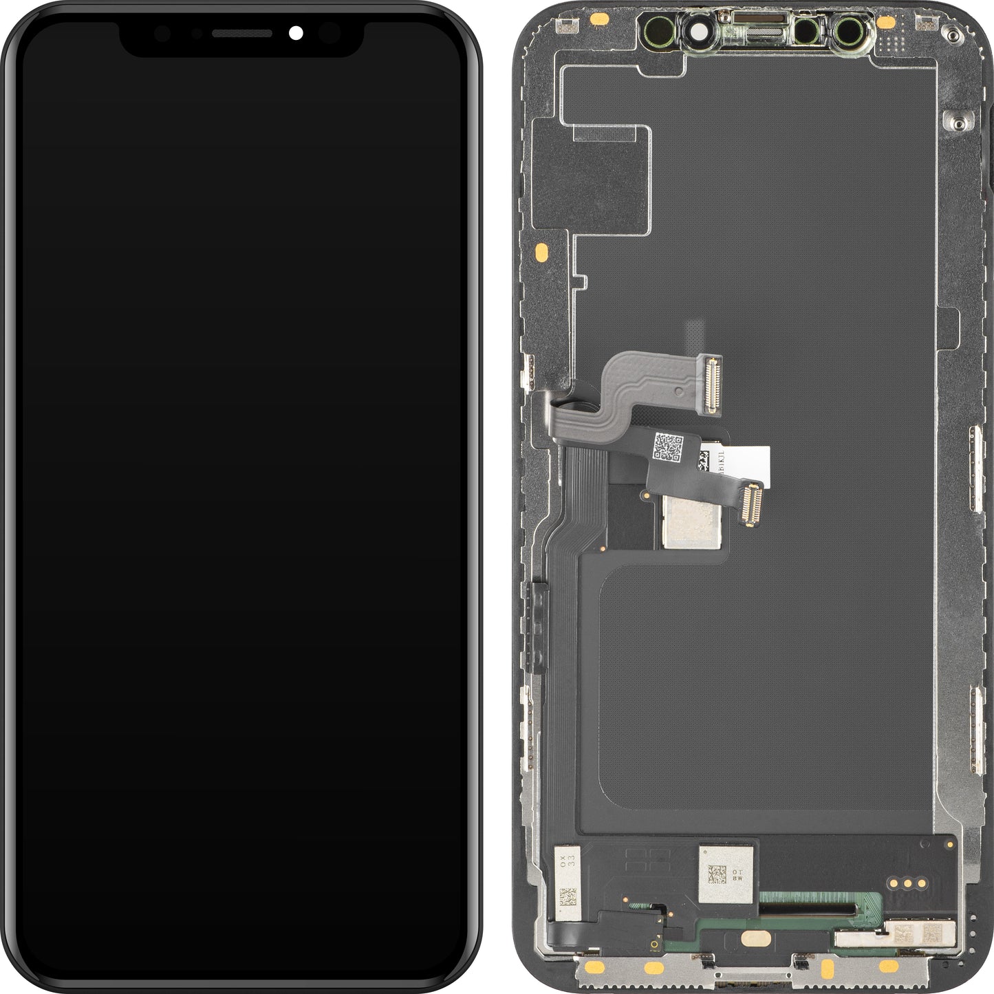 Display met Touchscreen MP compatibel met Apple iPhone XS, met Frame, Soft OLED FHD Versie, Zwart