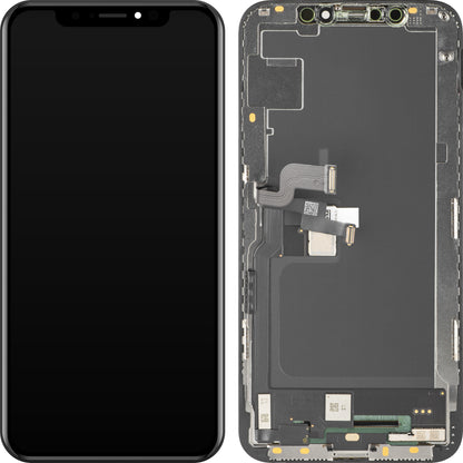 Display met Touchscreen MP compatibel met Apple iPhone XS, met Frame, Soft OLED FHD Versie, Zwart