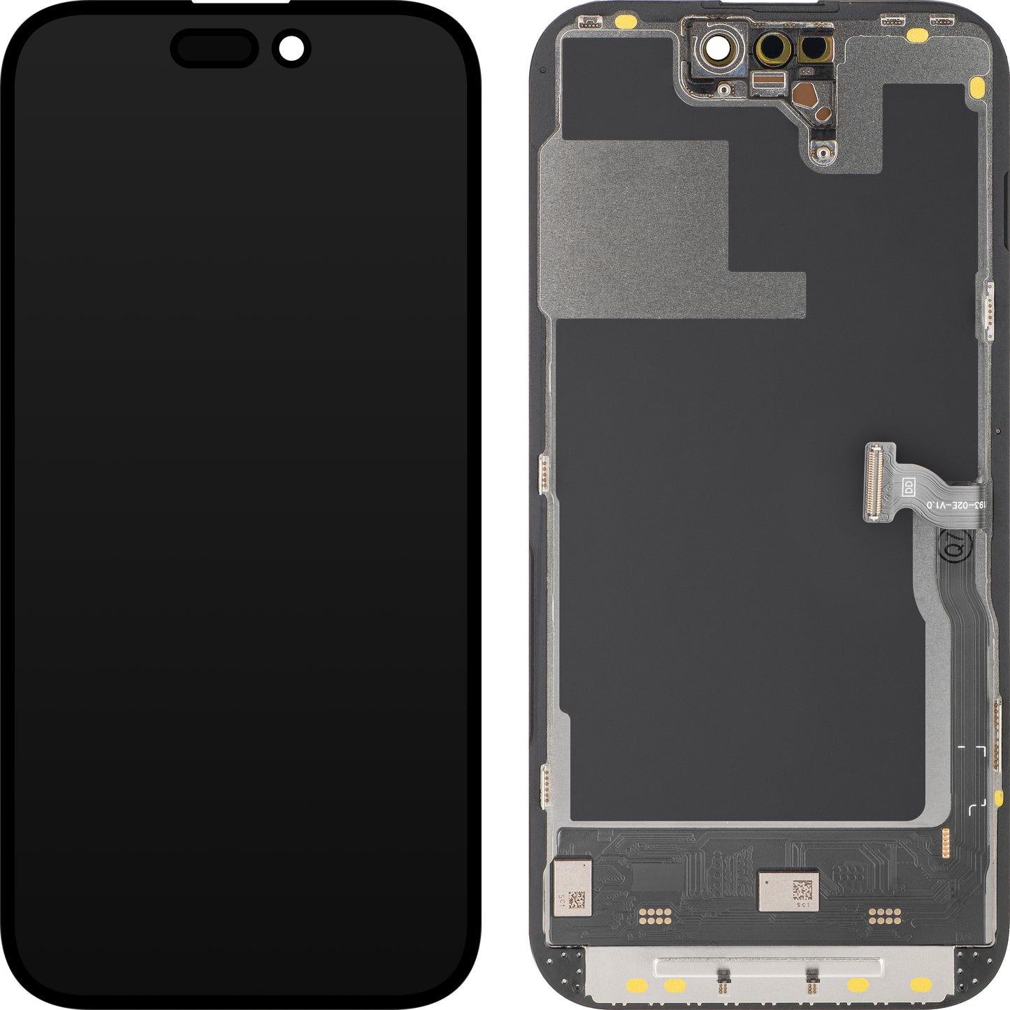 Display met Touchscreen MP compatibel met Apple iPhone 14 Pro, met Frame, Soft OLED IC Movable 120Hz FHD Versie, Zwart