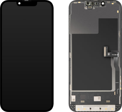 Display met Touchscreen MP compatibel met Apple iPhone 13 Pro, met Frame, Soft OLED IC Movable 120Hz FHD Versie, Zwart