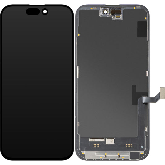 Display met Touchscreen MP compatibel met Apple iPhone 15 Plus, met Frame, Soft OLED FHD IC Movable Versie, Zwart