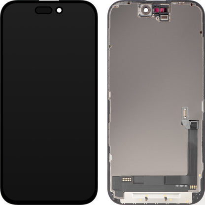 Display met Touchscreen MP compatibel met Apple iPhone 16, met Frame, OLED FHD Diagnostic Versie, Zwart