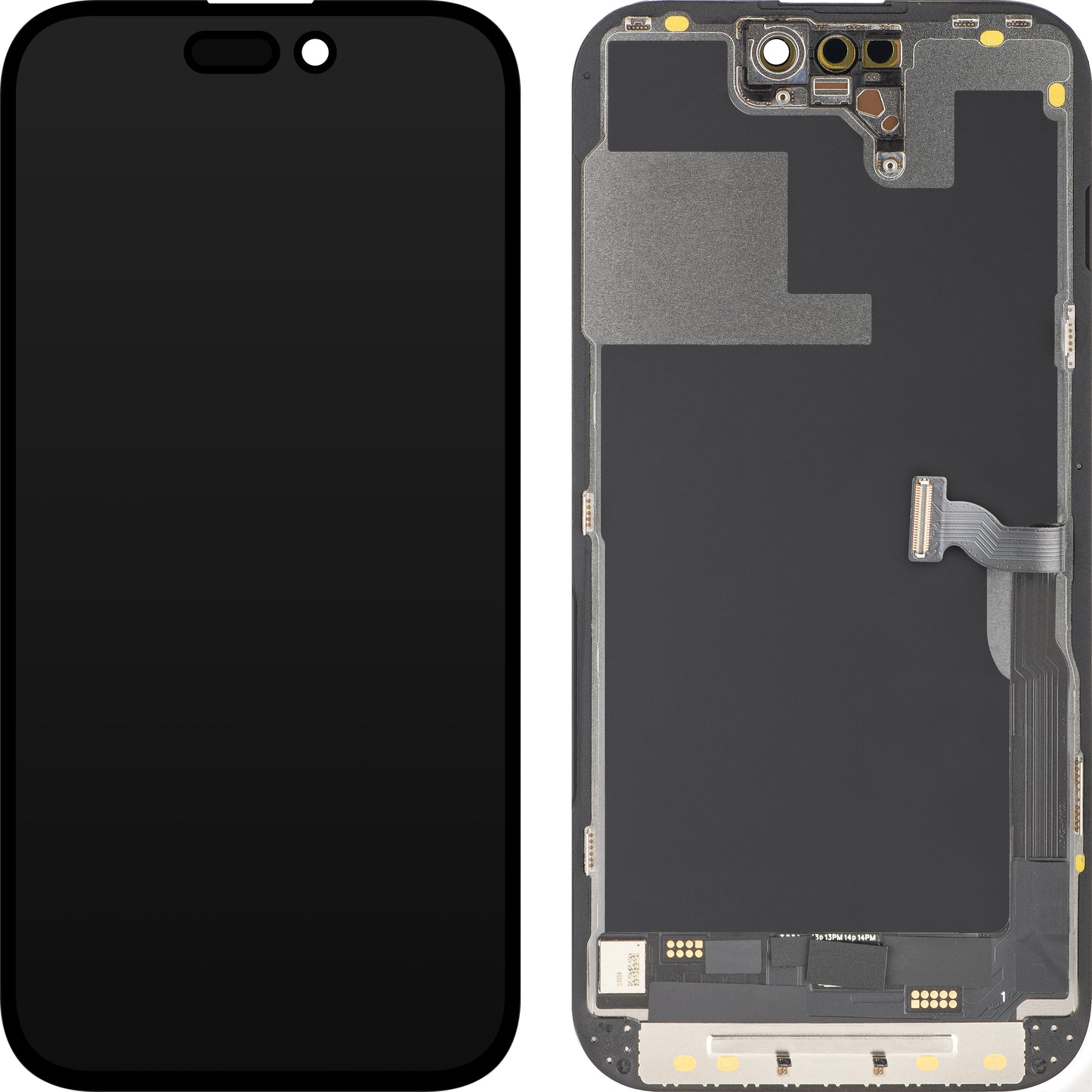 Display met Touchscreen MP compatibel met Apple iPhone 14 Pro, met Frame, OLED FHD Diagnostic Versie, Zwart