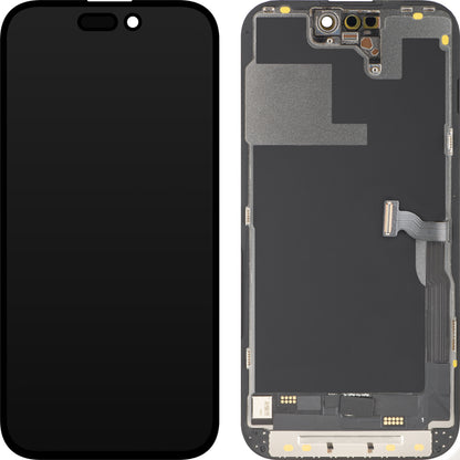 Display met Touchscreen MP compatibel met Apple iPhone 14 Pro, met Frame, OLED FHD Diagnostic Versie, Zwart