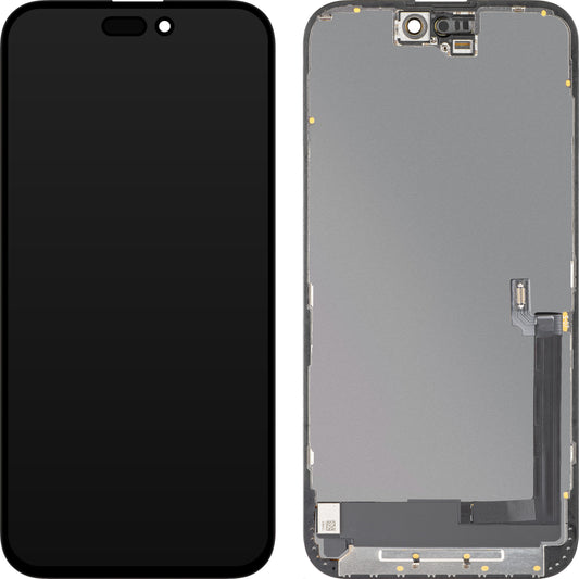 Display met Touchscreen MP compatibel met Apple iPhone 16 Plus, met Frame, OLED FHD Diagnostische Versie, Zwart