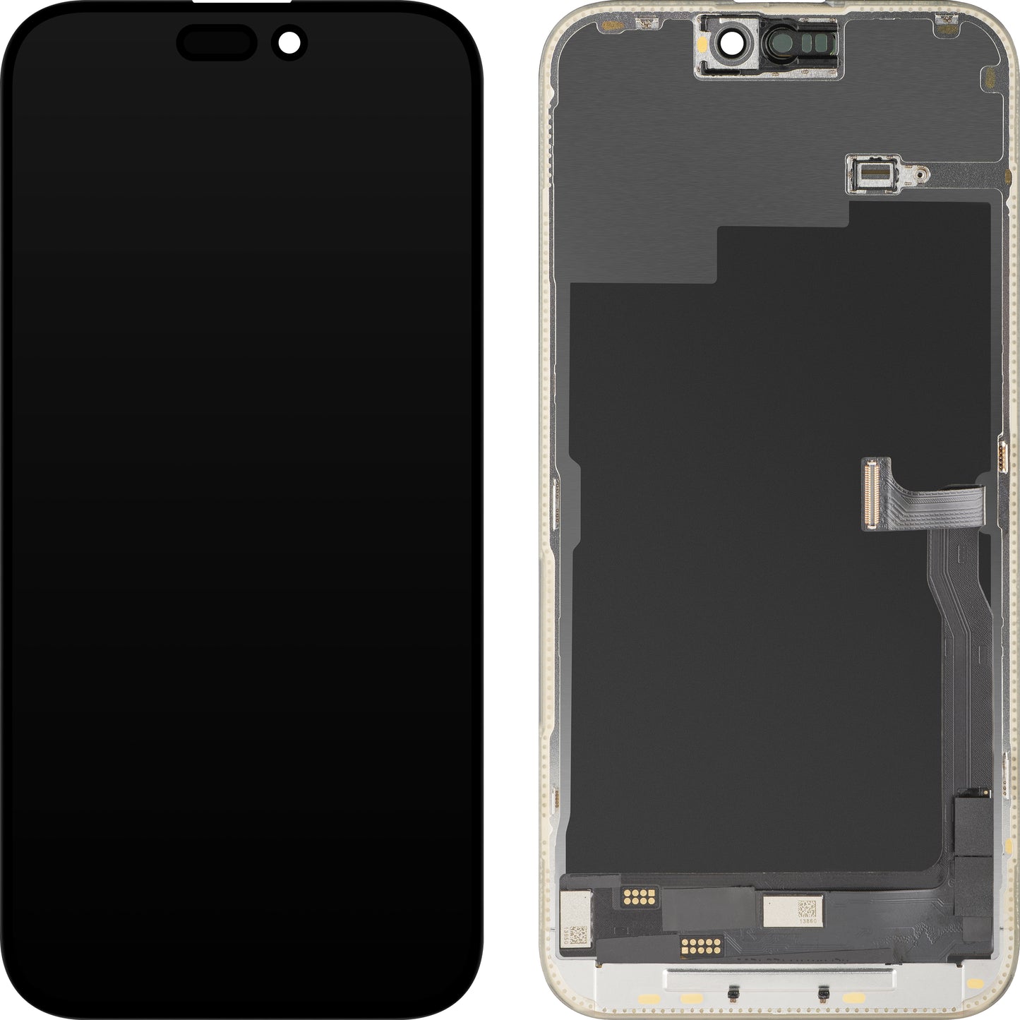 Display met MP Touchscreen compatibel met Apple iPhone 15 Pro Max, met Frame, OLED FHD Diagnostic Versie, Zwart