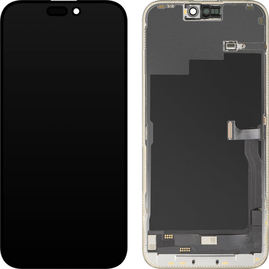 Display met MP Touchscreen compatibel met Apple iPhone 15 Pro Max, met Frame, OLED FHD Diagnostic Versie, Zwart
