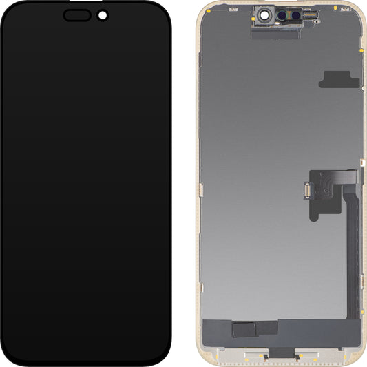 Display met Touchscreen MP compatibel met Apple iPhone 16 Pro Max, met Frame, OLED FHD Diagnostic Versie, Zwart