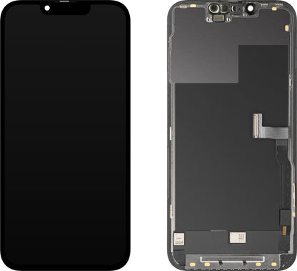 Display met Touchscreen MP compatibel met Apple iPhone 13 Pro, met Frame, OLED FHD Diagnostic Versie, Zwart