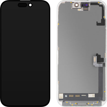 MP Touchscreen Display compatible with Apple iPhone 17, with Frame, Soft OLED FHD 120Hz IC Movable Version, Black