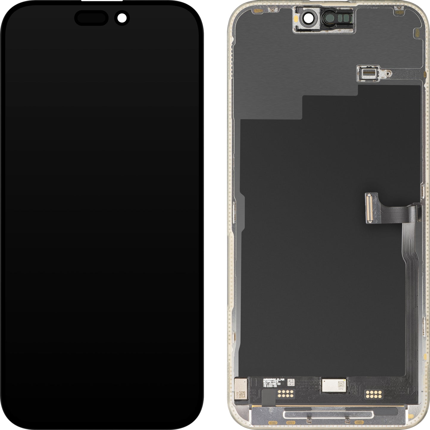 MP Touchscreen Display compatibel met Apple iPhone 15 Pro Max, met Frame, Premium Soft OLED FHD 120Hz Versie, Zwart