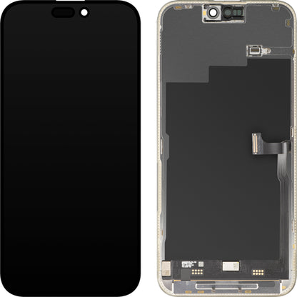 MP Touchscreen Display compatibel met Apple iPhone 15 Pro Max, met Frame, Premium Soft OLED FHD 120Hz Versie, Zwart