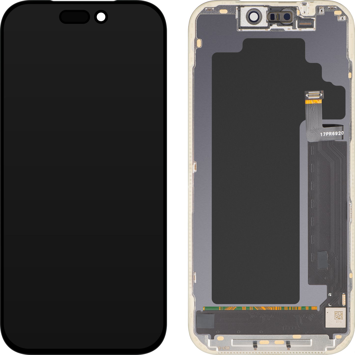 MP Touchscreen Display compatible with Apple iPhone 17 Pro, with Frame, OLED FHD IC Movable Version, Black