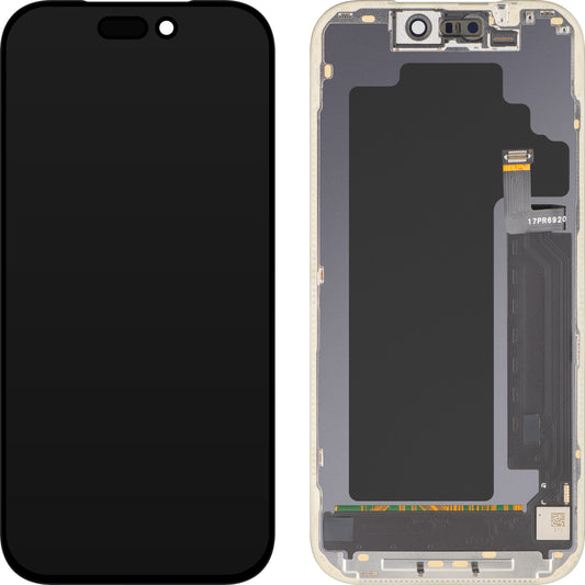 MP Touchscreen Display compatibel met Apple iPhone 17 Pro, met Frame, OLED FHD IC Movable versie, Zwart