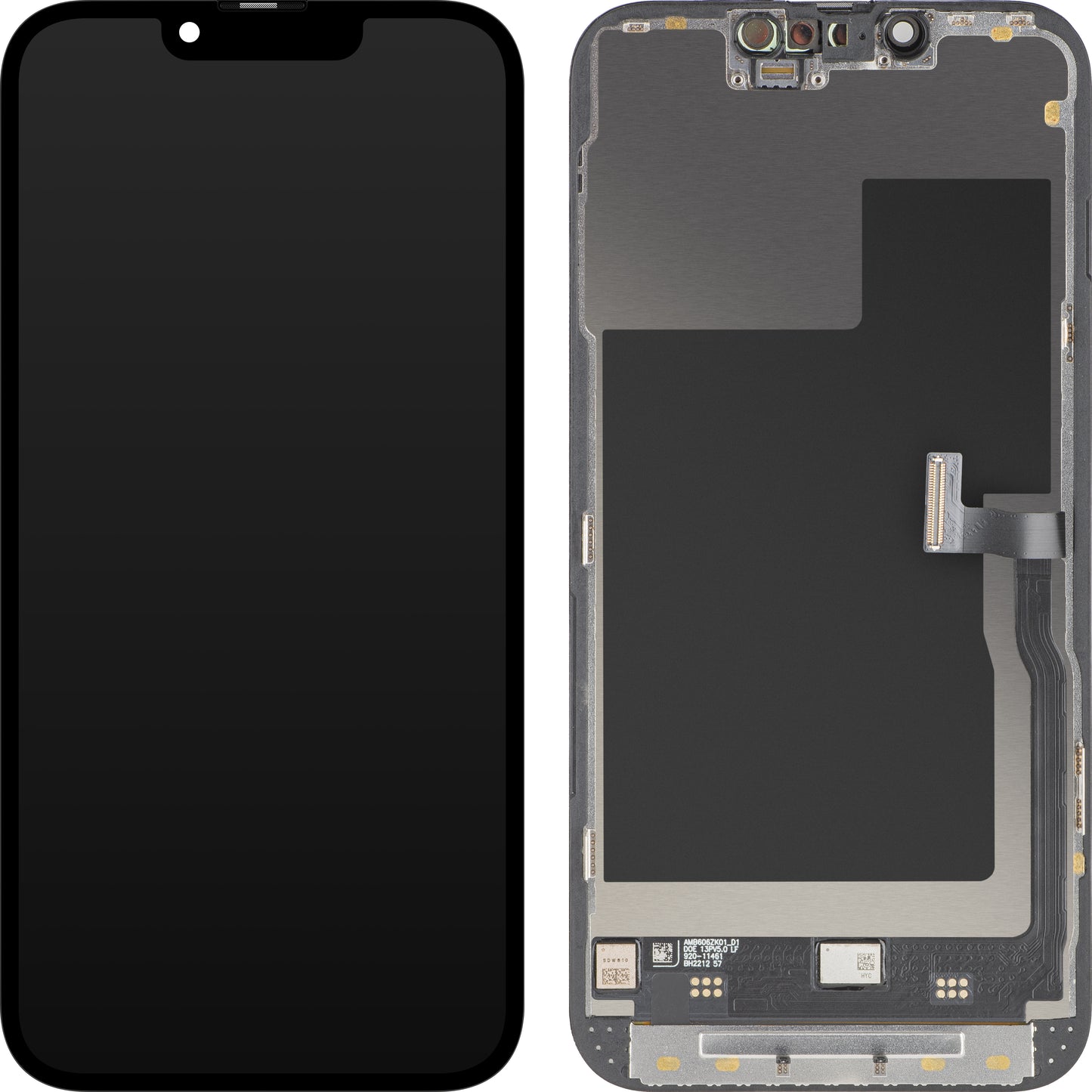 Display met Touchscreen MP compatibel met Apple iPhone 13 Pro, met Frame, Premium Soft OLED FHD 120Hz Versie, Zwart