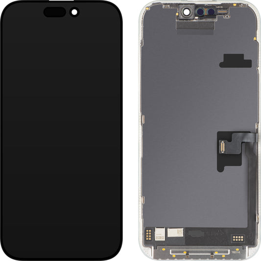 Display met Touchscreen MP compatibel met Apple iPhone 16 Pro, met Frame, Soft OLED FHD 120Hz IC Movable Versie, Zwart