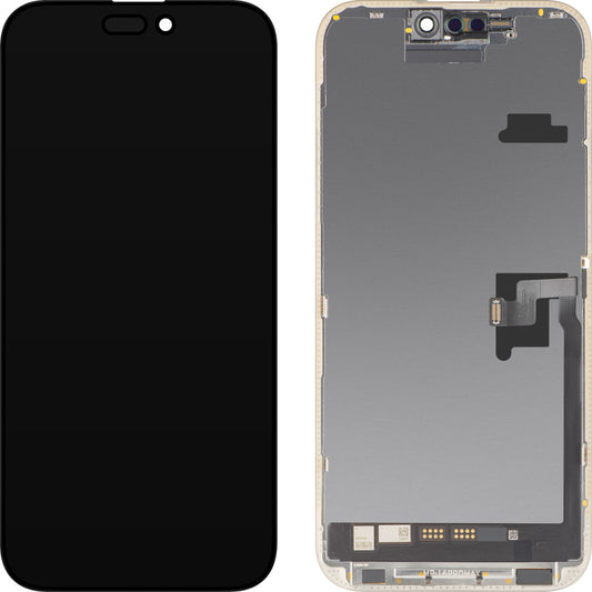 MP Touchscreen-display compatibel met Apple iPhone 16 Pro Max, met frame, Soft OLED FHD IC Movable versie, zwart