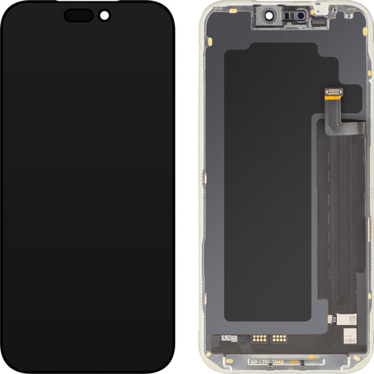 MP Touchscreen Display compatibel met Apple iPhone 17 Pro Max, met Frame, Soft OLED FHD Diagnostic Versie, Zwart