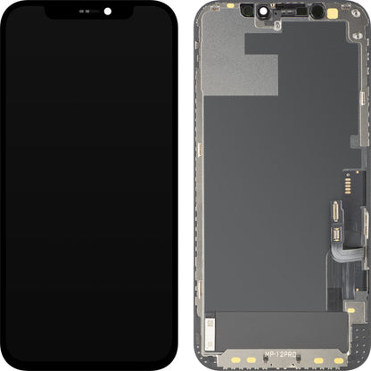MP Touchscreen Display compatibel met Apple iPhone 12 / 12 Pro, met Frame, OLED FHD IC Movable versie, Zwart
