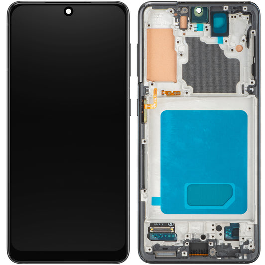MP Touchscreen Display compatibel met Samsung Galaxy S21 5G G991, met Frame, Zwart