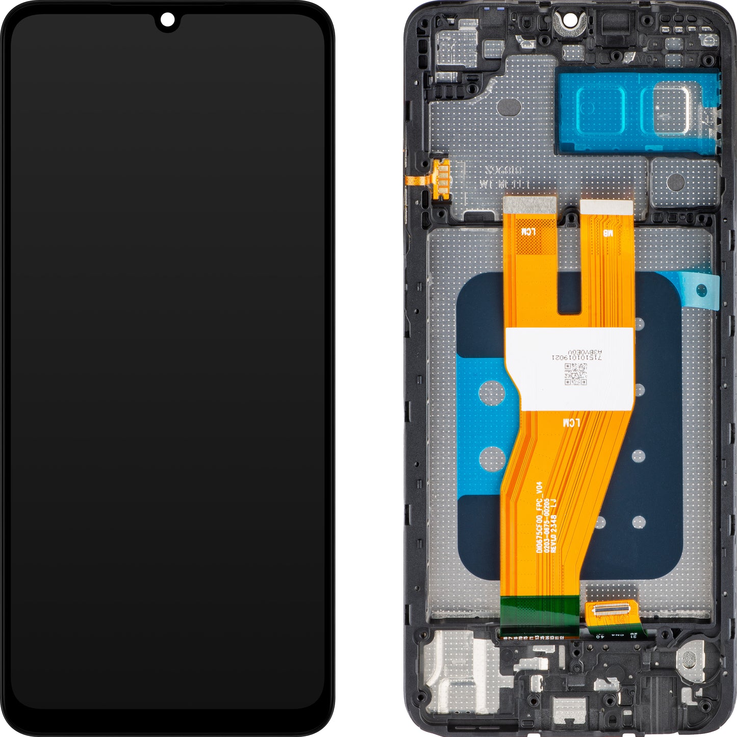 MP Touchscreen-display compatibel met Samsung Galaxy A05 A055, met frame, zwart, swap