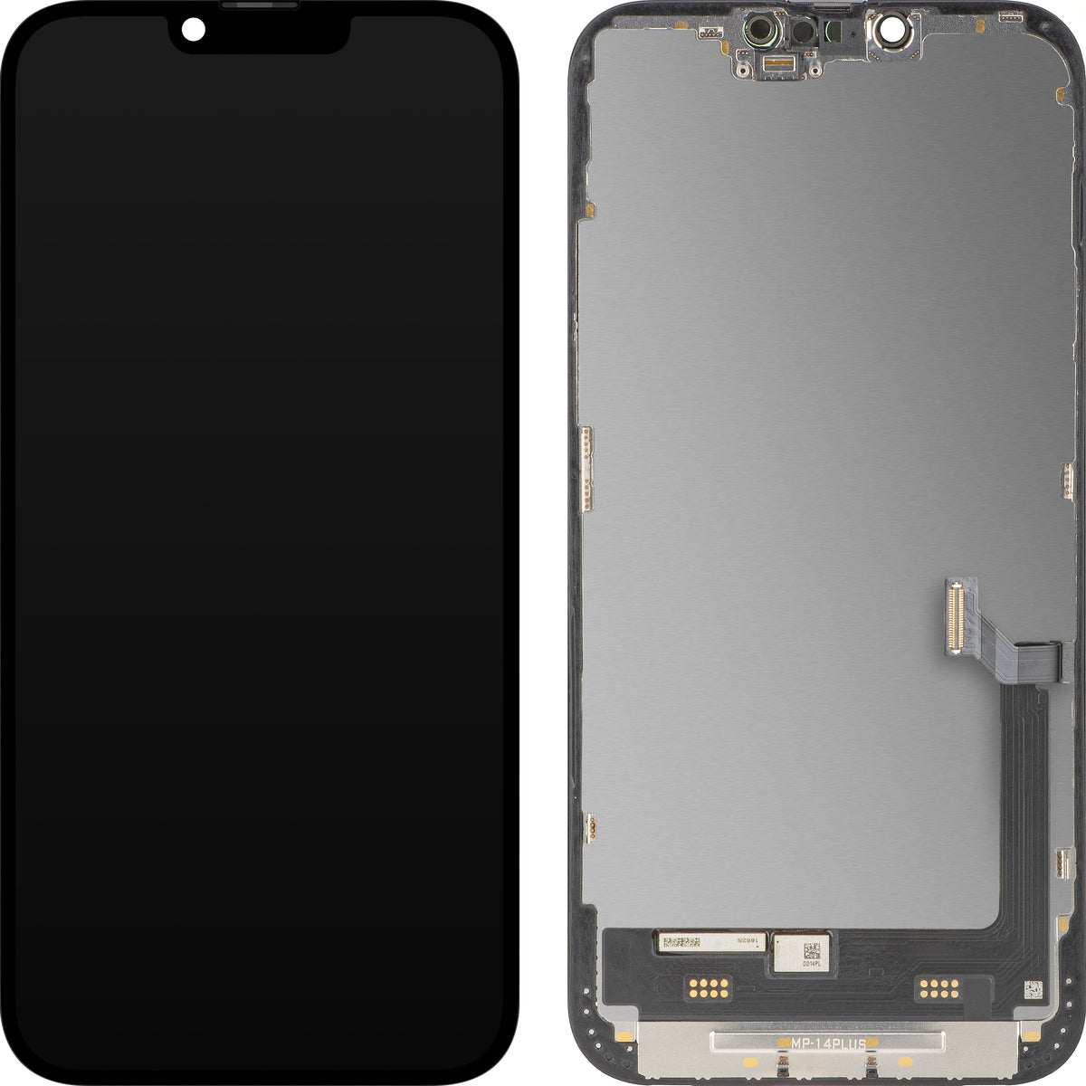 MP Touchscreen Display compatibel met Apple iPhone 14 Plus, met Frame, Premium Soft OLED FHD 120Hz Diagnostisch Versie, Zwart