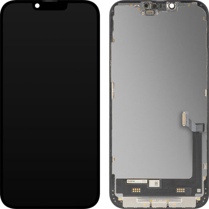 MP Touchscreen Display compatibel met Apple iPhone 14 Plus, met Frame, Premium Soft OLED FHD 120Hz Diagnostisch Versie, Zwart