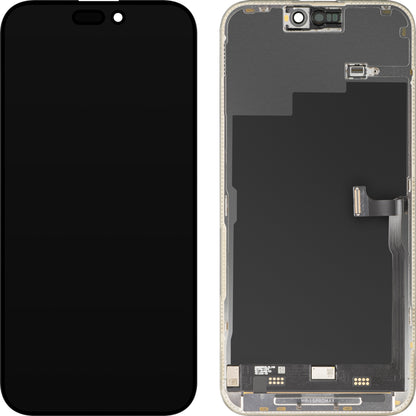MP Touchscreen Display compatibel met Apple iPhone 15 Pro Max, met Frame, Premium Soft OLED FHD 120Hz Diagnostische Versie, Zwart, Herverpakt
